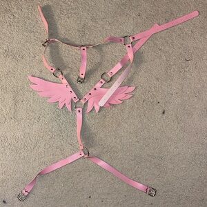 Pink Adjustable Harness Belt with Wings
